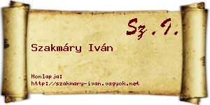 Szakmáry Iván névjegykártya
