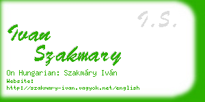 ivan szakmary business card